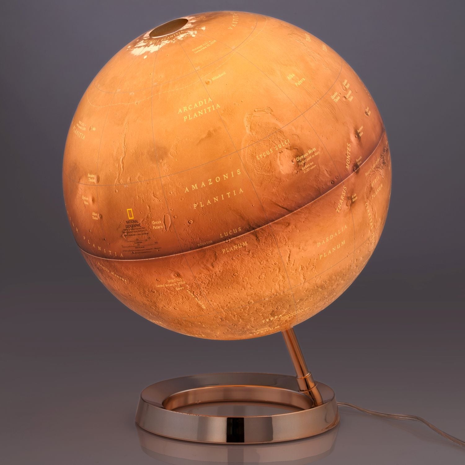 National Geographic Red Planet Mars-Leuchtglobus 30 cm, beleuchtet