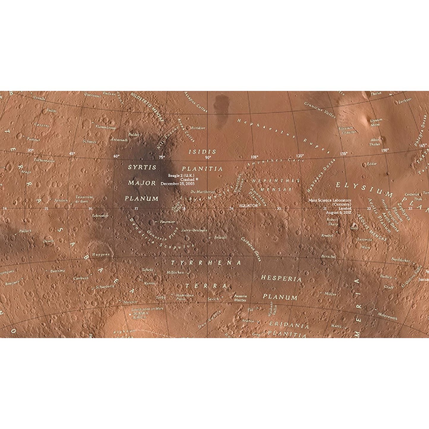 National Geographic Leuchtglobus Red Planet Tischglobus des Planeten Mars 30 cm