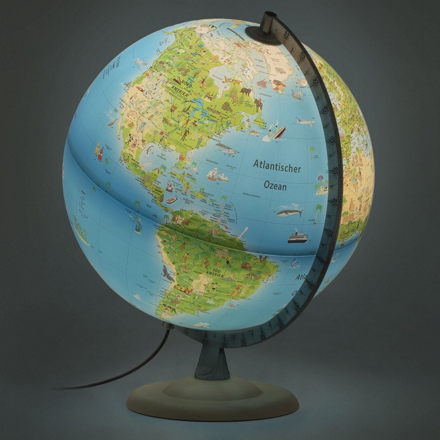 Räthgloben Atmosphere Family Kinder-Leuchtglobus 30 cm, Kartenbild