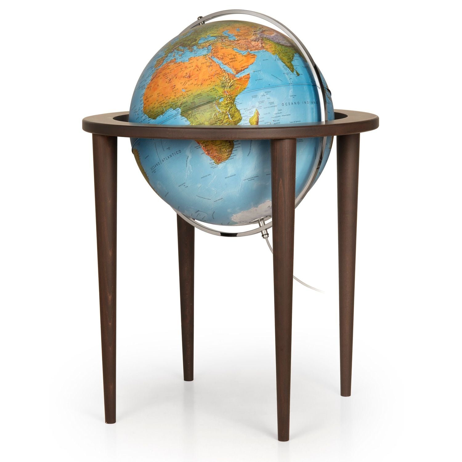 Räthgloben Stand-Leuchtglobus 50 cm Hartholzgestell, Detailansicht